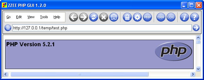 ZZEE PHP GUI will load a PHP script into the webbrowser that you double-click in the Windows Explorer